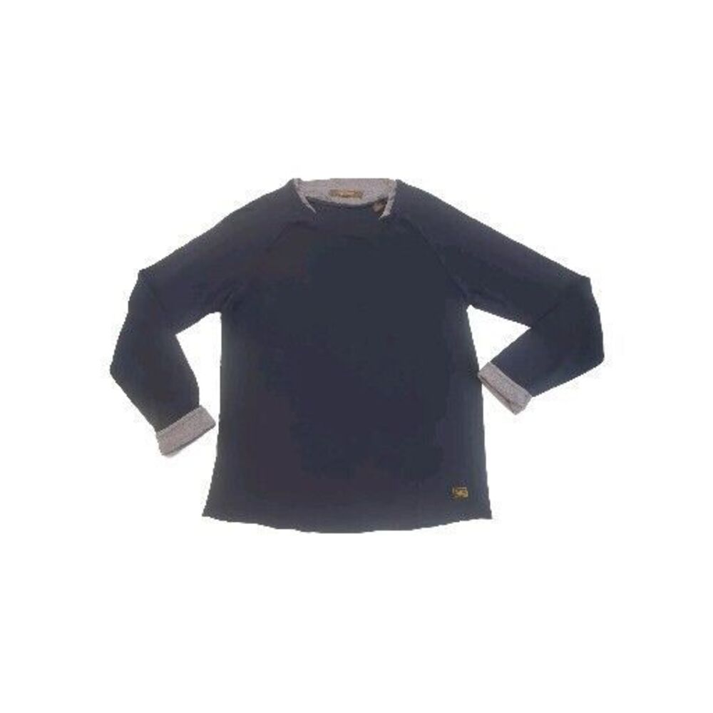 Scotch And Soda Mens Lightweight Navy Blue Sweater Sz Large Fabric Trim Luxury